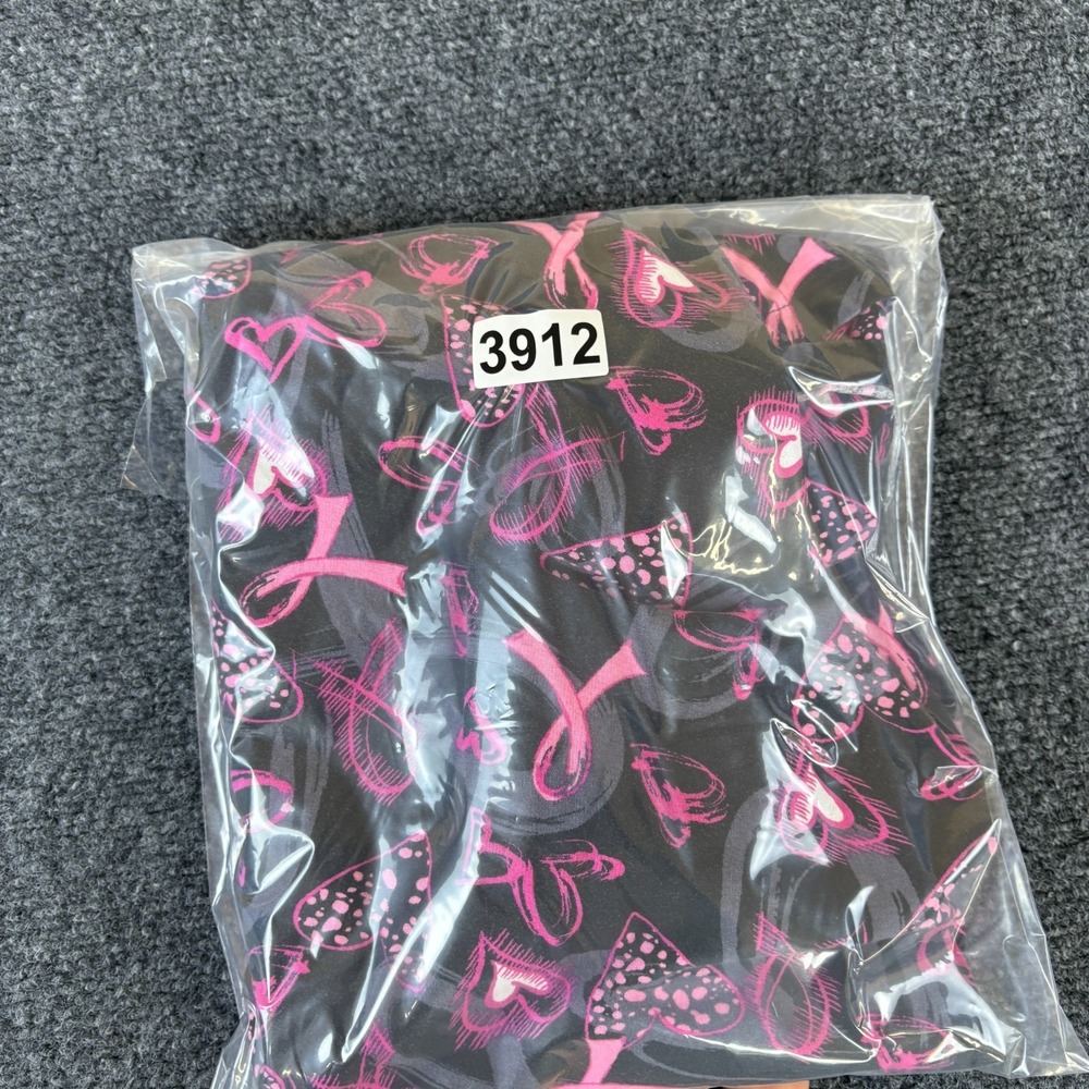 Dickies Scrub Top Womens Black Pink Breast Cancer Awareness Logo Short Sleeve - Picture 6 of 6